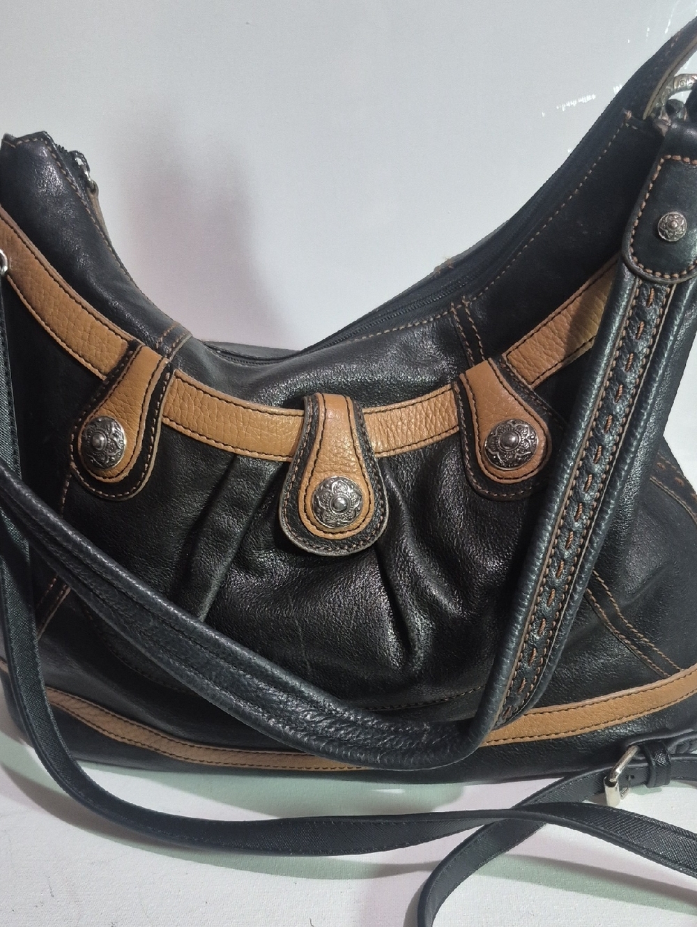 Classic BRIGHTON Black and Tan Women's Shoulder Bag